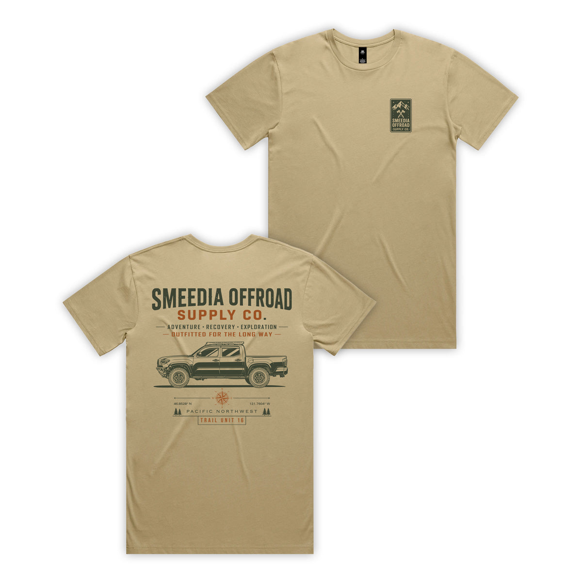 Smeedia Offroad x Tacoma Tee- Khaki